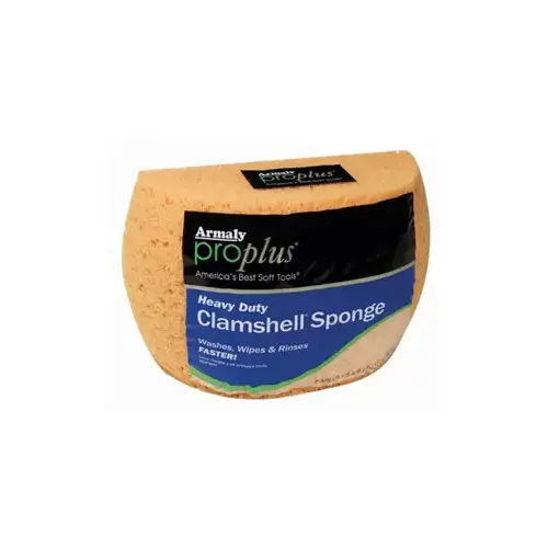 Heavy-Duty Clamshell Sponge, 5 in L, 3-3/8 in W, 7-3/8 in Thick, Polyester Yellow Heavy-Duty Clamshell Sponge, 5 in L, 3-3/8 in W, 7-3/8 in Thick, Polyester Yellow