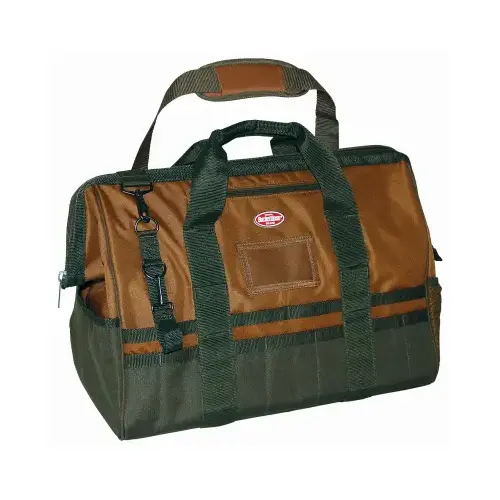 Tool Bag Gatemouth 12" W X 14" H Polyfiber 36 pocket Brown Brown Tool Bag Gatemouth 12" W X 14" H Polyfiber 36 pocket Brown Brown