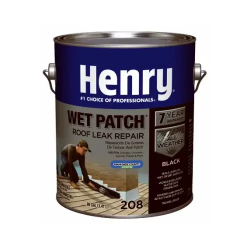Wet Patch 208R Series Roof Cement, Black, Liquid, 1 gal Can