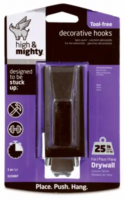 High & Mighty Decorative Hooks 3.5 L Oil Rubbed Bronze Metal 25 lb. cap. Oil Rubbed Bronze 515807 High & Mighty Decorative Hooks 3.5 L Oil Rubbed Bronze Metal 25 lb. cap. Oil Rubbed Bronze 515807