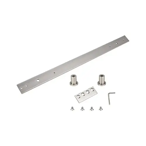 Track Extension Kit, 24 in L Track, Steel, Satin Nickel, For: N186-966 Kit Track Extension Kit, 24 in L Track, Steel, Satin Nickel, For: N186-966 Kit