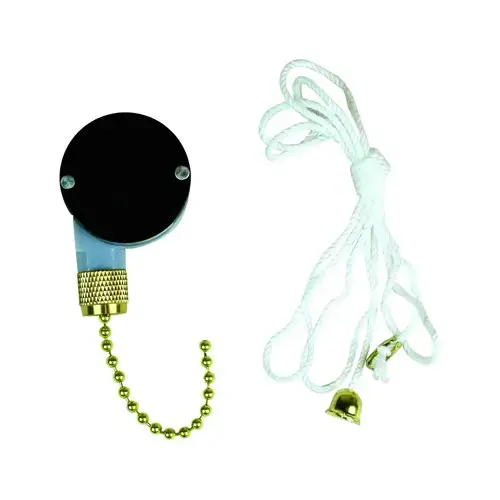 Pull Chain Switch, 250 V, 3 A, Black Pull Chain Switch, 250 V, 3 A, Black