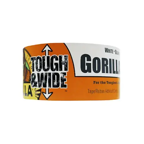 TOUGH & WIDE Duct Tape, 25 yd L, 2.88 in W White