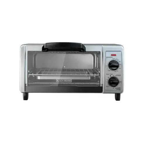 Toaster Oven Stainless Steel Black/Silver 9" H X 16.9" W X 11.6" D Chrome
