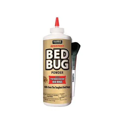 Bed Bug Killer, Powder, Brush Application, 4 oz White