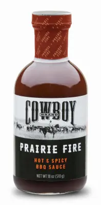 Cowboy BBQ Sauce Prairie Fire Hot and Spicy 18 oz - pack of 6 83603-XCP6 Cowboy BBQ Sauce Prairie Fire Hot and Spicy 18 oz - pack of 6 83603-XCP6