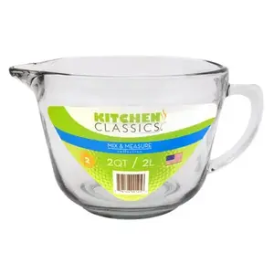 Kitchen Classics 195-81605LIB-XCP4 Measure Batter Bowl Mix & Measure 8 cups Glass Clear Clear - pack of 4