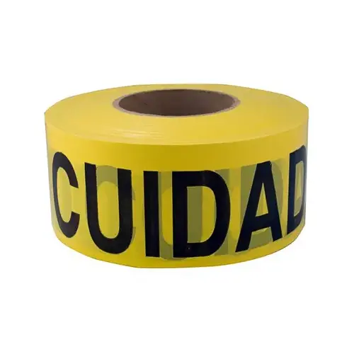 Barricade Safety Tape, 1000 ft L, 3 in W, Yellow, Polyethylene Barricade Safety Tape, 1000 ft L, 3 in W, Yellow, Polyethylene