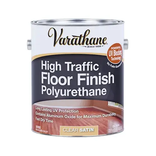 Floor Finish Transparent Satin Clear Water-Based Acrylic Urethane 1 gal Clear Floor Finish Transparent Satin Clear Water-Based Acrylic Urethane 1 gal Clear