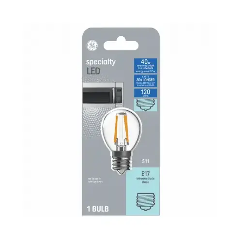LED Bulb S11 E17 (Intermediate) Soft White 40 Watt Equivalence Clear LED Bulb S11 E17 (Intermediate) Soft White 40 Watt Equivalence Clear