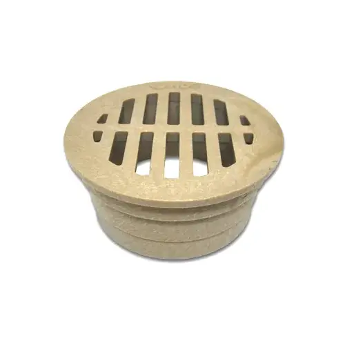 3" Sand Plastic Round Grate, Connects To 3" Drain Pipes And Fittings