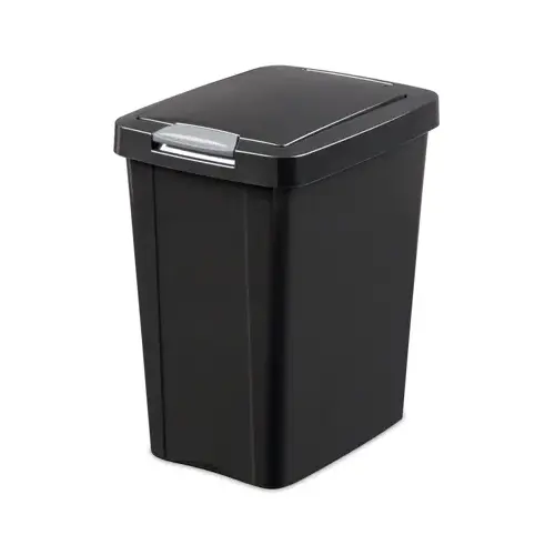 TouchTop Waste Basket, 7.5 gal Capacity, Black, 17-3/4 in H TouchTop Waste Basket, 7.5 gal Capacity, Black, 17-3/4 in H