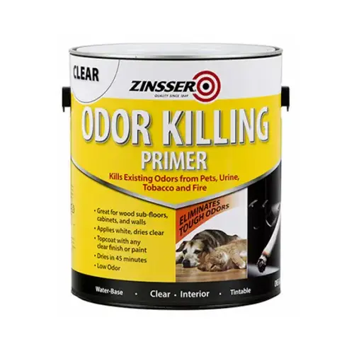 Odor Killing Primer Clear Flat/Matte Water-Based Acrylic 1 gal Clear Odor Killing Primer Clear Flat/Matte Water-Based Acrylic 1 gal Clear