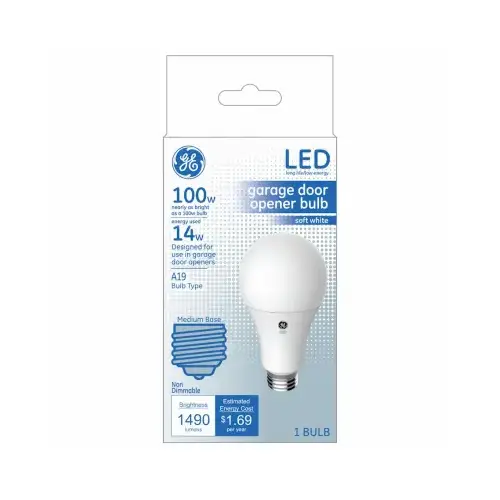 LED Garage Door Bulb A19 E26 (Medium) Soft White 100 Watt Equivalence Frosted LED Garage Door Bulb A19 E26 (Medium) Soft White 100 Watt Equivalence Frosted