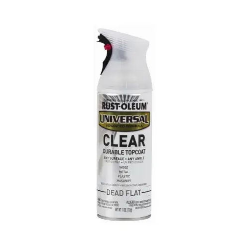 UNIVERSAL Spray Paint, Dead Flat Clear, 11 oz, Aerosol Can UNIVERSAL Spray Paint, Dead Flat Clear, 11 oz, Aerosol Can