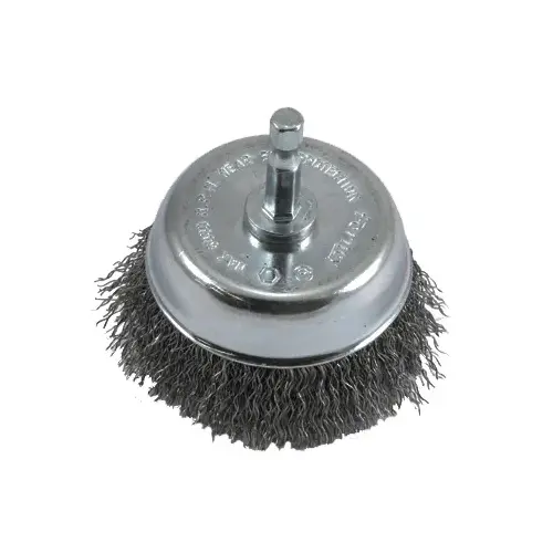 Wire Cup Brush, 3 in Dia, 0.012 in Dia Bristle, Steel Bristle
