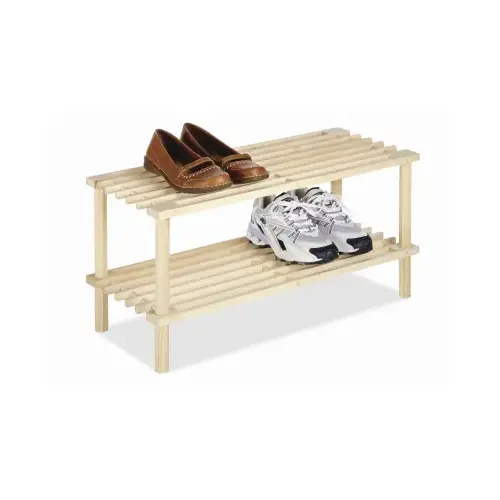 Shoe Rack 11.50" H X 24.75" W X 10.25" L Wood Natural