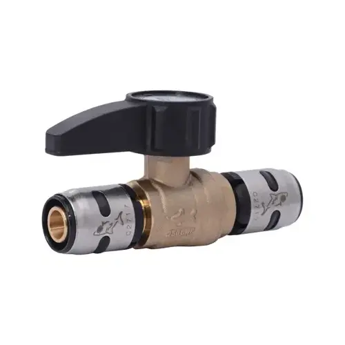 Ball Valve, 1/2 in Connection, Push, 160 psi Pressure, Brass Body Ball Valve, 1/2 in Connection, Push, 160 psi Pressure, Brass Body