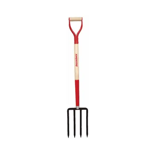 RAZOR-BACK 72103/SALD Spading Fork, 7 in W Tine, 11 in L Tines, Diamond Shaped Tine, 4 -Tine, Steel Tine Brown RAZOR-BACK 72103/SALD Spading Fork, 7 in W Tine, 11 in L Tines, Diamond Shaped Tine, 4 -Tine, Steel Tine Brown