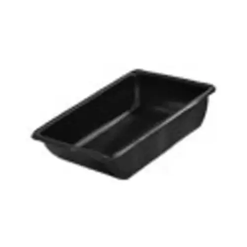 Utility Tub, 9 gal Capacity, 26 in L, 20 in W, 6 in H, Polyethylene, Black, Rectangle Utility Tub, 9 gal Capacity, 26 in L, 20 in W, 6 in H, Polyethylene, Black, Rectangle