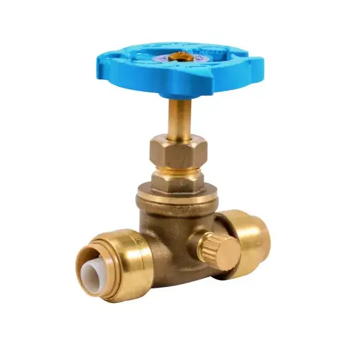 Stop Valve, 1/2 in Connection, PTC, 200 psi Pressure, DZR Brass Body Natural Stop Valve, 1/2 in Connection, PTC, 200 psi Pressure, DZR Brass Body Natural