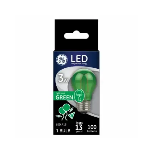 LED Bulb A15 E26 (Medium) Green 40 Watt Equivalence Clear LED Bulb A15 E26 (Medium) Green 40 Watt Equivalence Clear