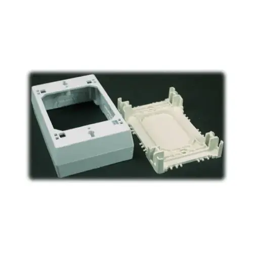 NMW Outlet Box, 1 -Gang, Plastic, White, Wall Mounting