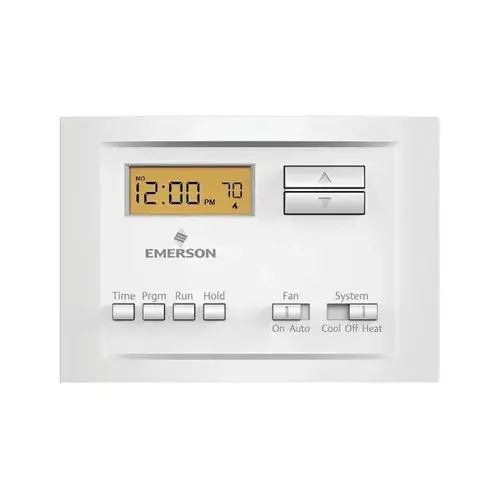 Programmable Thermostat Heating and Cooling Push Buttons White Programmable Thermostat Heating and Cooling Push Buttons White