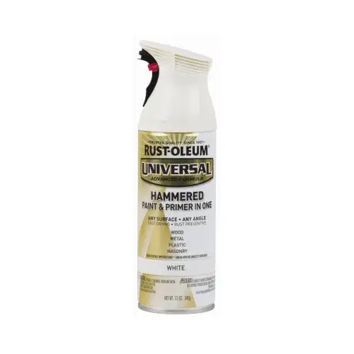Paint + Primer Spray Paint Universal Hammered White 12 oz White Paint + Primer Spray Paint Universal Hammered White 12 oz White