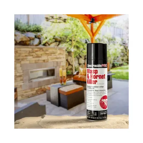 Wasp and Hornet Killer, Liquid, Spray Application, 18 oz Aerosol Can Light Yellow/Water White