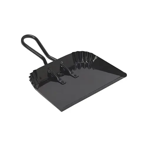 Dust Pan, Heavy-Duty Metal, 16 In. Black Dust Pan, Heavy-Duty Metal, 16 In. Black