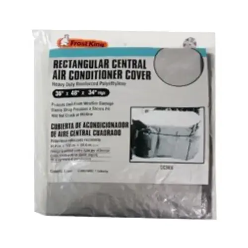 Air Conditioner Cover, 48 in L, 36 in W, Polyethylene, Gray Air Conditioner Cover, 48 in L, 36 in W, Polyethylene, Gray