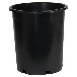 HC Companies NER005G0G18 Flower Pot Marina 11-1/2" H X 12" W X 12" D Plastic Basic Black Black