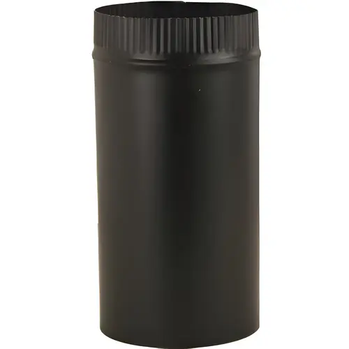 Snaplock Stove Pipe, Steel Material, 4" Diameter, 24" Length, 1200 F Temperature Range, Matte Black Finish