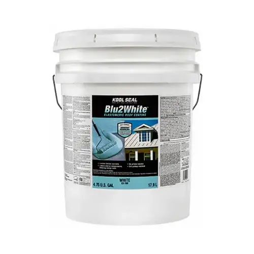 Blu2White Premium Elastomeric Roof Coating, 5 gal, Pail, White Blu2White Premium Elastomeric Roof Coating, 5 gal, Pail, White