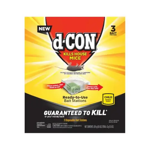 D-Con Disposable Corner Fit Mouse Bait Station (3-Pack) Green