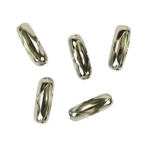 Lamp Pull Chain Connector, Nickel-Plated, #6 pack of 5 Lamp Pull Chain Connector, Nickel-Plated, #6 pack of 5