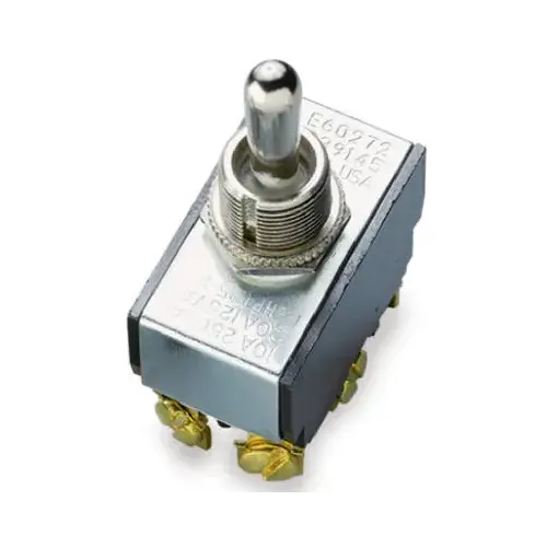 Toggle Switch, 125/250 V, DPDT, Screw Terminal Silver