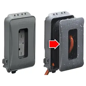 TAYMAC ML500GB EXTRA DUTY Weatherproof In-Use Cover, 3 in L, 4.04 in W, Polycarbonate/Synthetic Neoprene Rubber, Gray