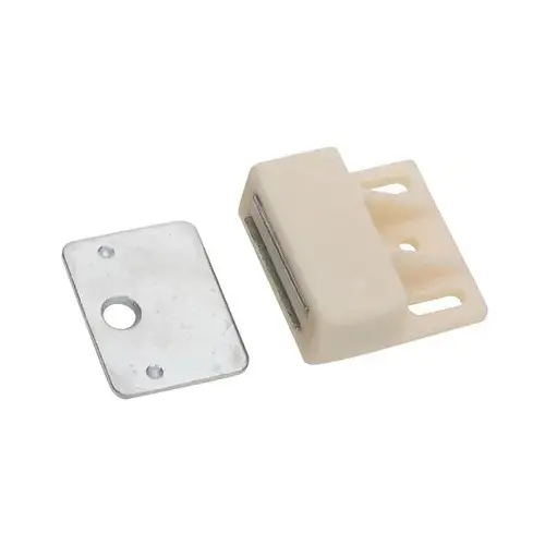 Magnetic Catch 1-5/32" W X 1" L White Metal White Magnetic Catch 1-5/32" W X 1" L White Metal White