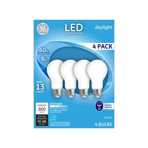 LED Light Bulb A19 E26 (Medium) Daylight 60 Watt Equivalence Frosted LED Light Bulb A19 E26 (Medium) Daylight 60 Watt Equivalence Frosted