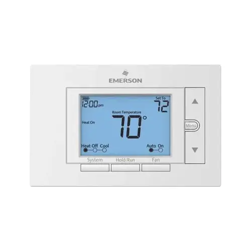Programmable Thermostat Heating and Cooling Push Buttons White