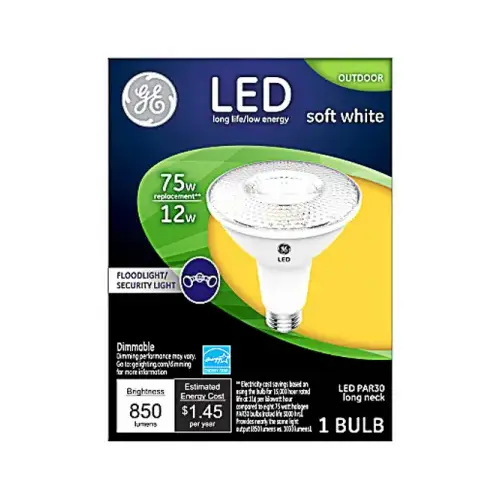 LED Bulb, Flood/Spotlight, PAR30L Lamp, 75 W Equivalent, E26 Lamp Base, Dimmable, Clear LED Bulb, Flood/Spotlight, PAR30L Lamp, 75 W Equivalent, E26 Lamp Base, Dimmable, Clear