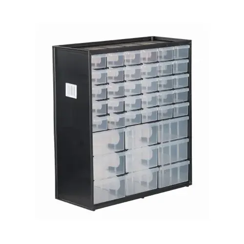 Storage Organizer 14.38" W X 16.13" H X 6.125" D Polypropylene 39 compartments Blac Black/Clear Storage Organizer 14.38" W X 16.13" H X 6.125" D Polypropylene 39 compartments Blac Black/Clear