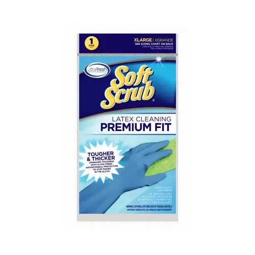 Cleaning Gloves Latex XL Blue Embossed Non-Slip Grip