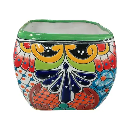 Planter Talavera 5" H X 5" D Ceramic Bubble Multicolored Multicolored Multi-colored Planter Talavera 5" H X 5" D Ceramic Bubble Multicolored Multicolored Multi-colored