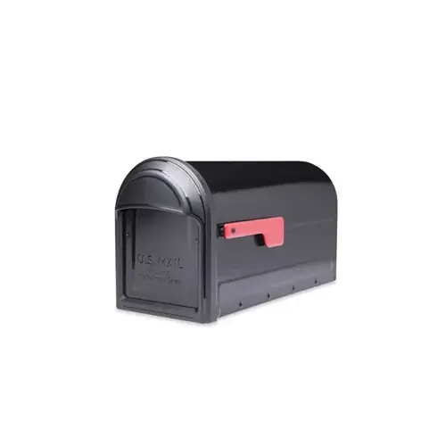 Mailbox Barrington Galvanized Steel Post Mount Black Powder Coated