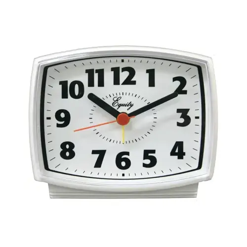 Alarm Clock Equity 2" White Analog Plug-In White