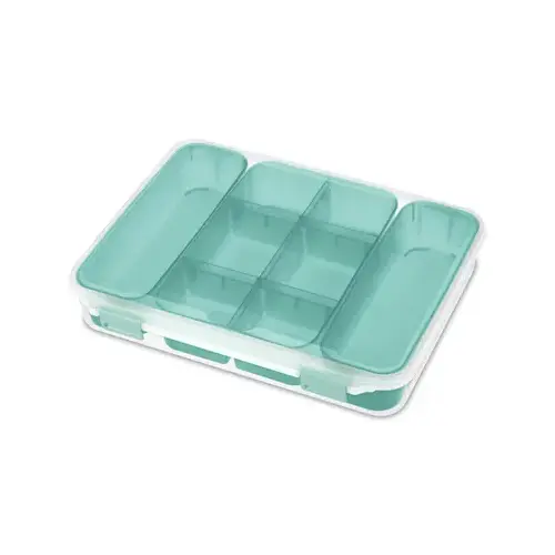 Storage Box 2.5" H X 10.75" W X 13.375" D Stackable Blue/Clear