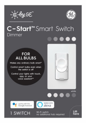 C by GE 48717 Dimmer Switch Single Pole or 3-way Smart White White